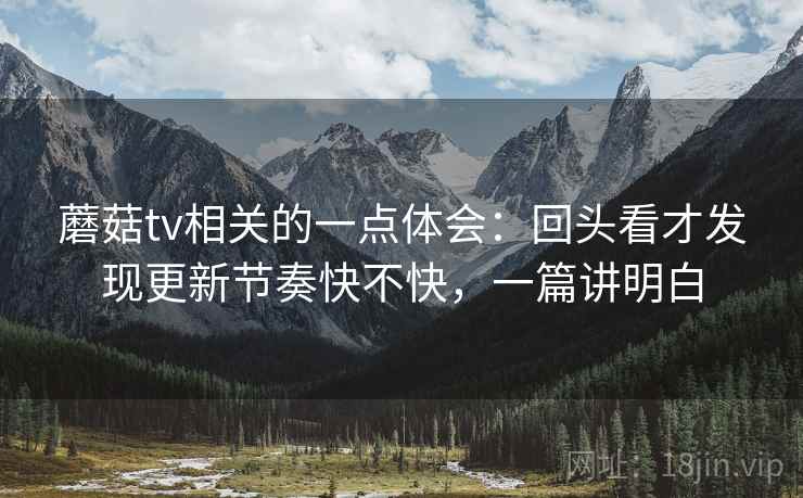蘑菇tv相关的一点体会：回头看才发现更新节奏快不快，一篇讲明白