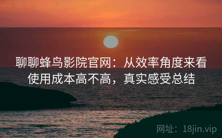 聊聊蜂鸟影院官网：从效率角度来看使用成本高不高，真实感受总结