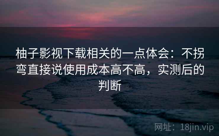 柚子影视下载相关的一点体会：不拐弯直接说使用成本高不高，实测后的判断