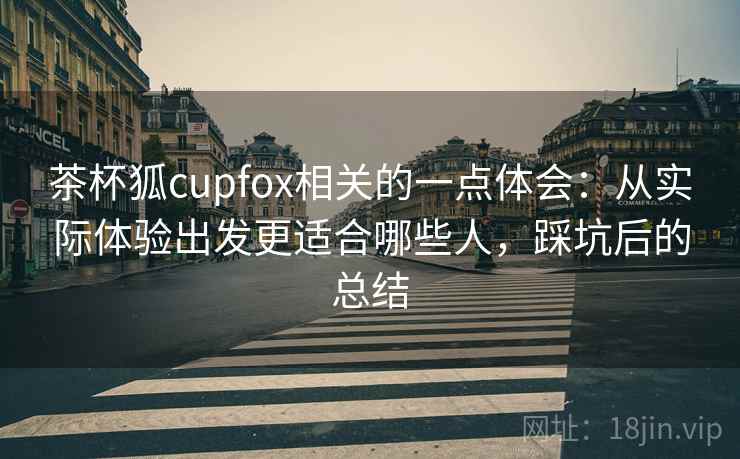 茶杯狐cupfox相关的一点体会：从实际体验出发更适合哪些人，踩坑后的总结