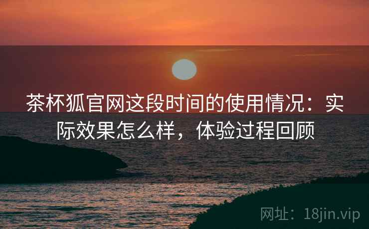 茶杯狐官网这段时间的使用情况：实际效果怎么样，体验过程回顾