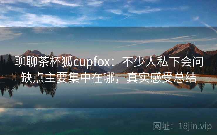 聊聊茶杯狐cupfox：不少人私下会问缺点主要集中在哪，真实感受总结