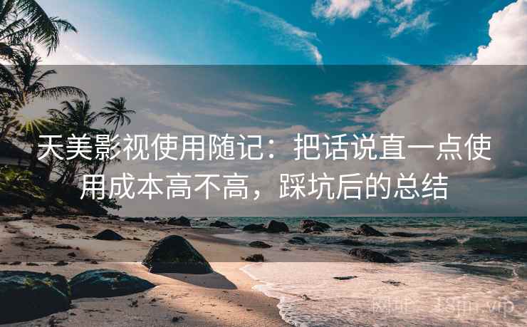 天美影视使用随记：把话说直一点使用成本高不高，踩坑后的总结